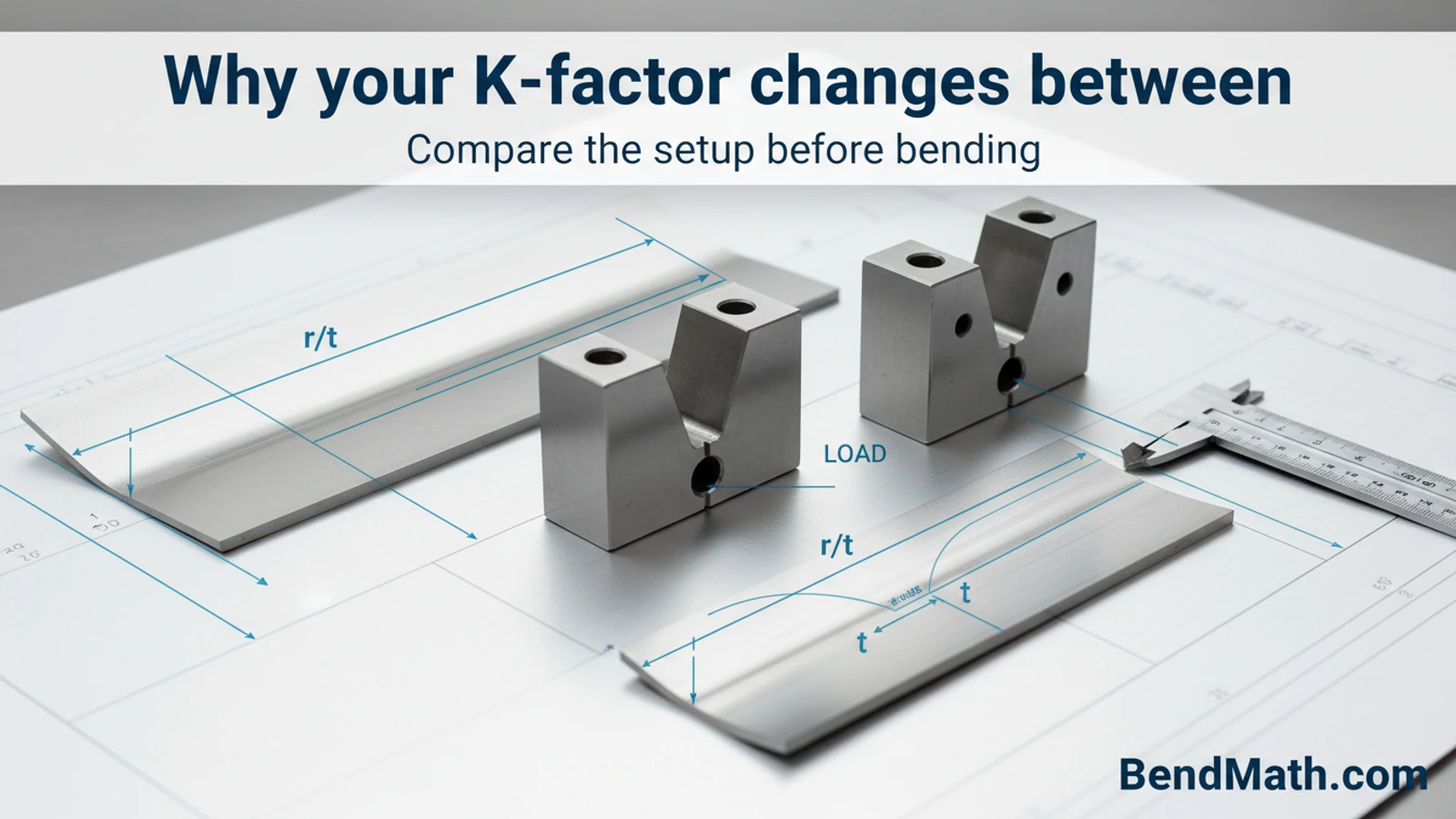 Why your K-factor changes between air bending and bottoming | BendMath Why your K-factor changes between air bending and bottoming fabrication guide with press brake bending visual